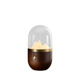 Mountain Peak LED Accent Table Lamp Nature Inspired Night Light with Wood Base