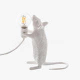Resin Mouse Table Lamp Decorative Animal Sculpture Side Table Light for Bedside and Desk