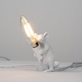 Resin Mouse Table Lamp Decorative Animal Sculpture Side Table Light for Bedside and Desk