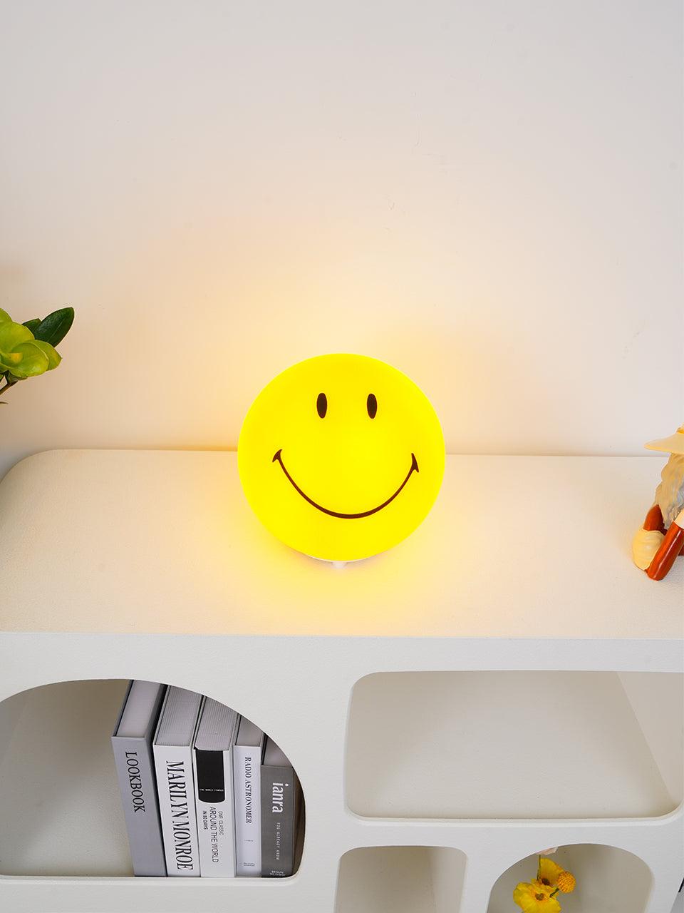 Modern Smiling Face Rechargeable LED Table Lamp for Bedside and Kids Bedroom Decor
