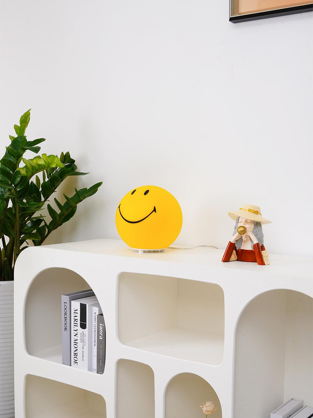 Modern Smiling Face Table Lamp Yellow Decorative LED Night Light for Home Decor