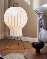 Silk Fabric Balloon Table Lamp Organic Wabi Sabi Accent Lighting for Living Room