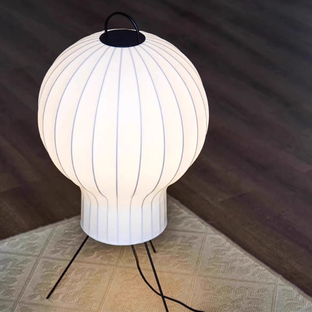 Silk Fabric Balloon Table Lamp Organic Wabi Sabi Accent Lighting for Living Room