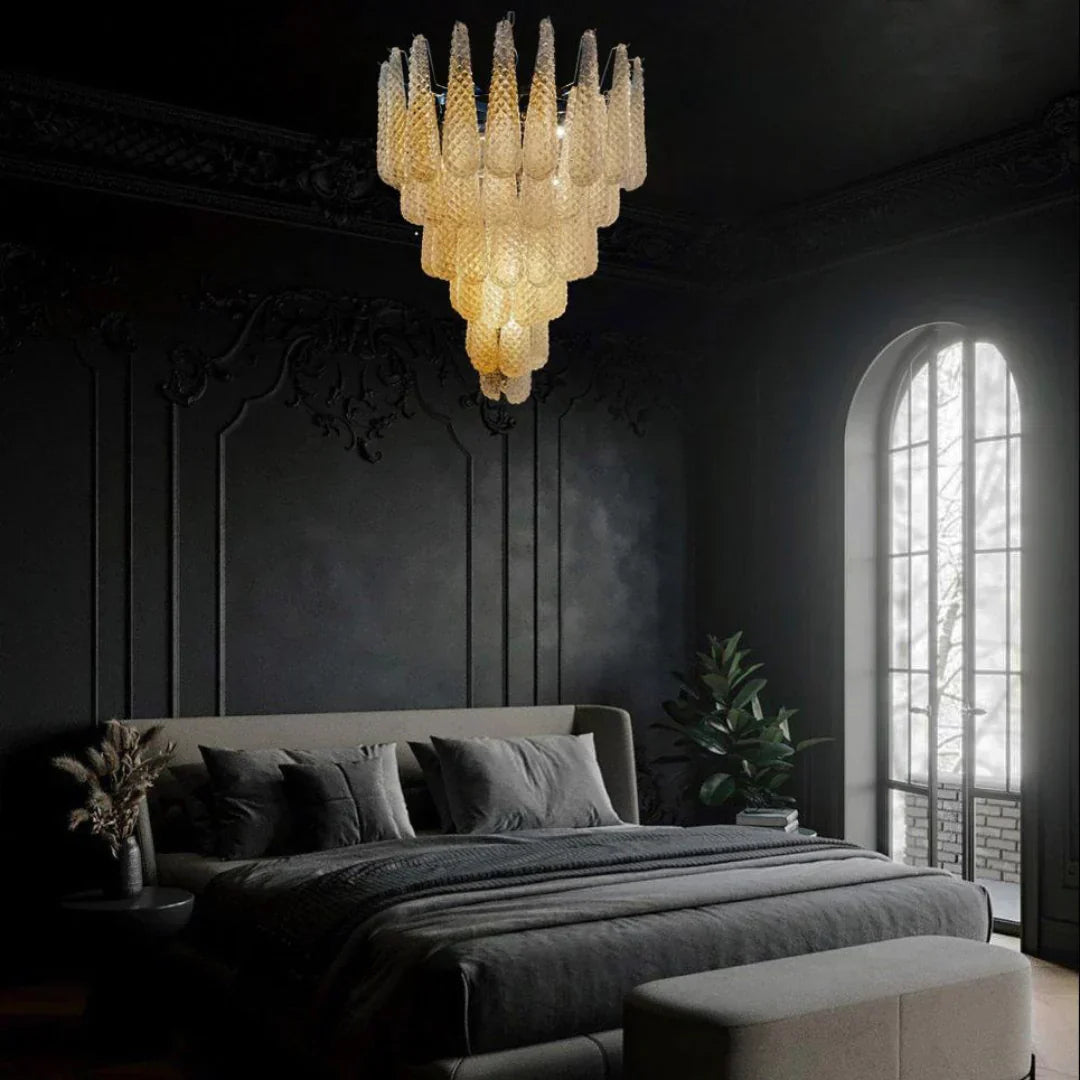 handcrafted-amber-murano-glass-petals-drop-chandelier-luxury-pendant-light