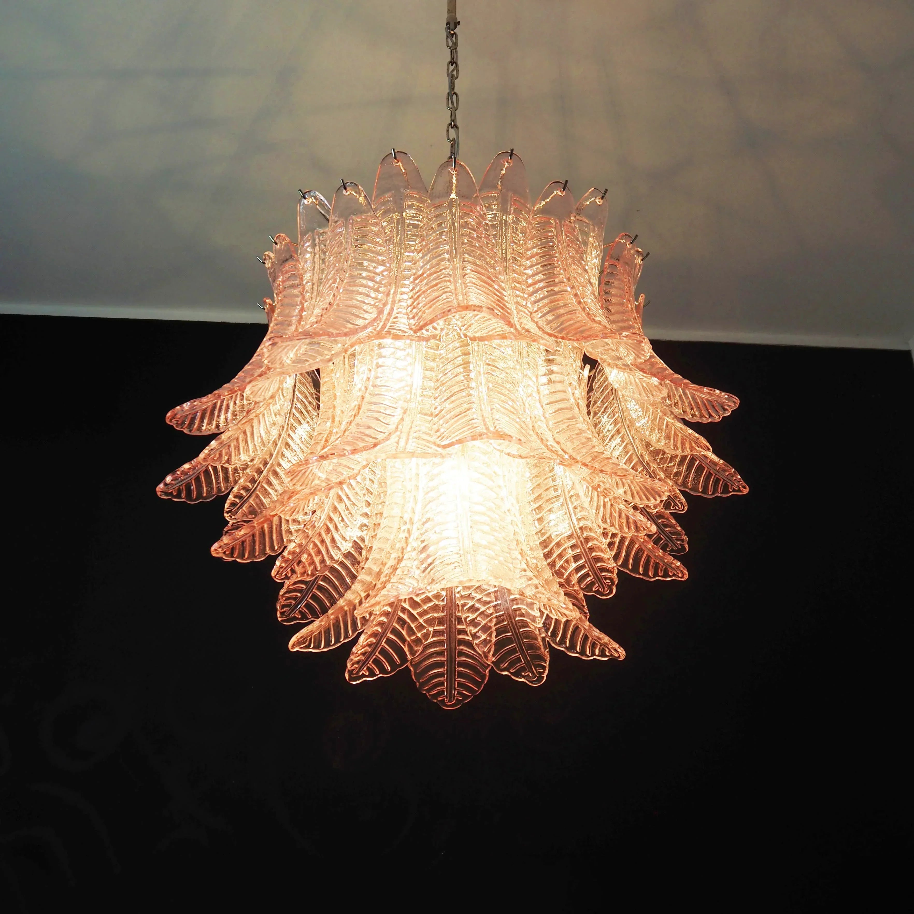luxurious-pink-fern-murano-glass-chandelier-with-metal-frame-in-gold-chrome-or-nickel
