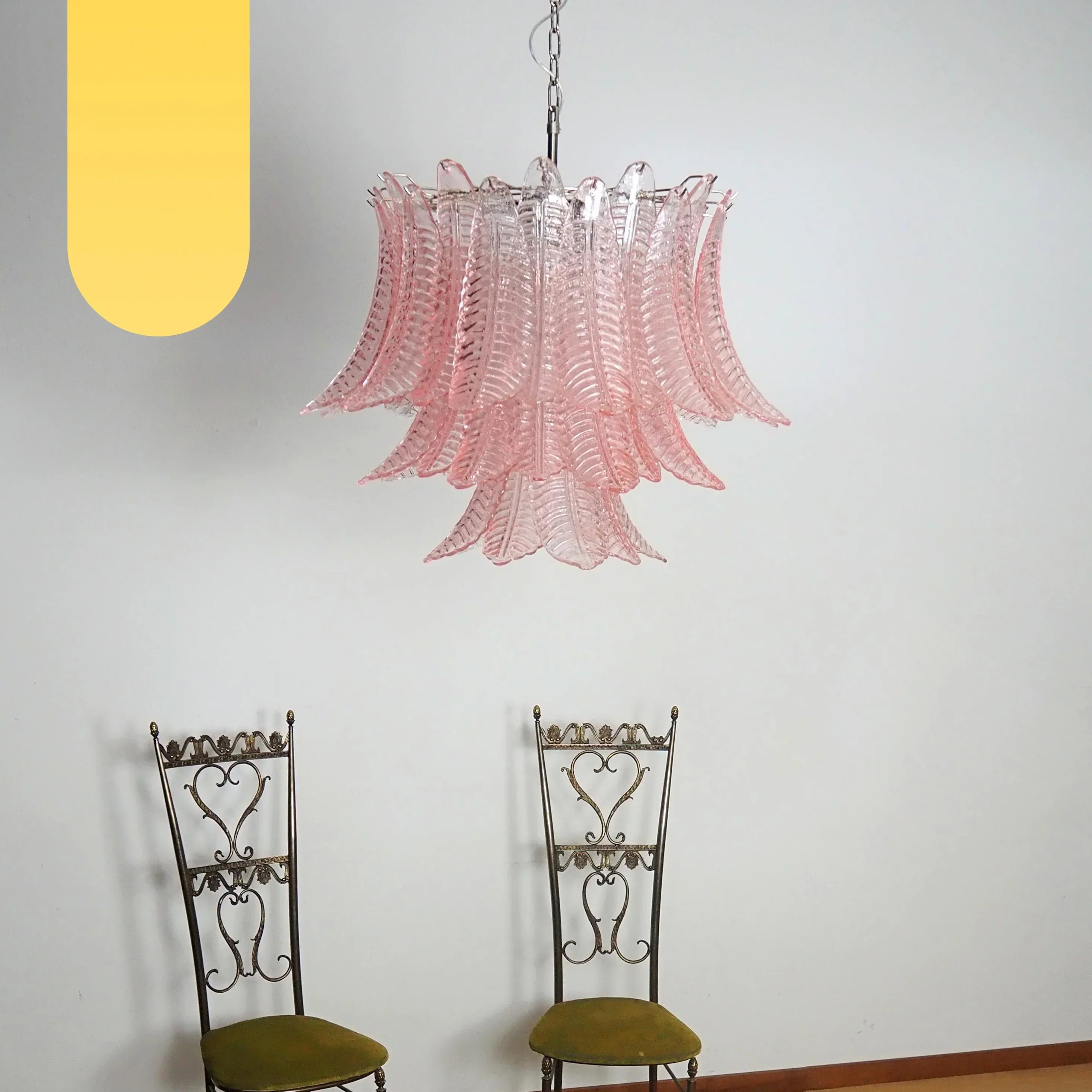 luxurious-pink-fern-murano-glass-chandelier-with-metal-frame-in-gold-chrome-or-nickel
