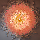 Luxury Pink Murano Glass Ceiling Light Fixture for Living Room Dining Room Bedroom