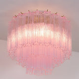 Luxury Pink Murano Glass Ceiling Light Fixture for Living Room Dining Room Bedroom