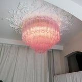Luxury Pink Murano Glass Ceiling Light Fixture for Living Room Dining Room Bedroom