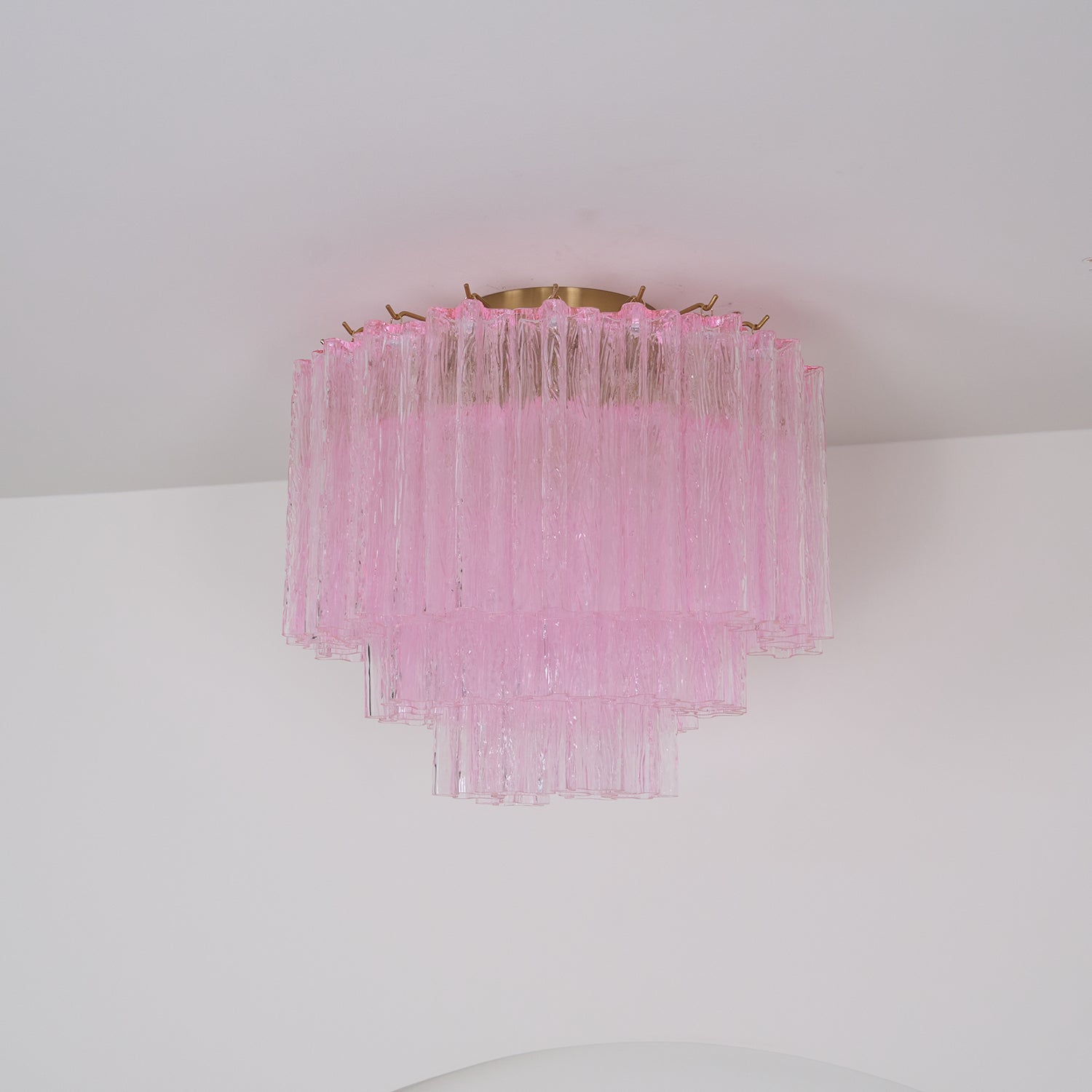 Luxury Pink Murano Glass Ceiling Light Fixture for Living Room Dining Room Bedroom