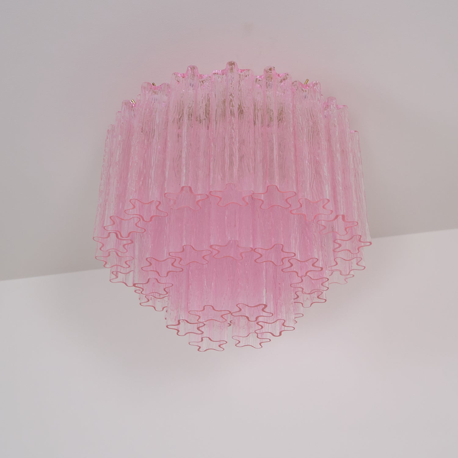 Luxury Pink Murano Glass Ceiling Light Fixture for Living Room Dining Room Bedroom