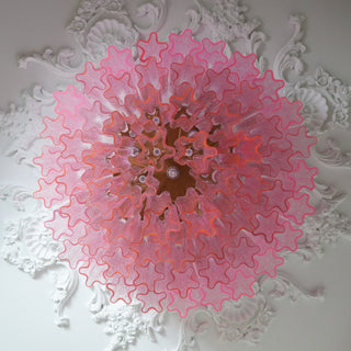Luxury Pink Murano Glass Ceiling Light Fixture for Living Room Dining Room Bedroom