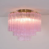Luxury Pink Murano Glass Ceiling Light Fixture for Living Room Dining Room Bedroom