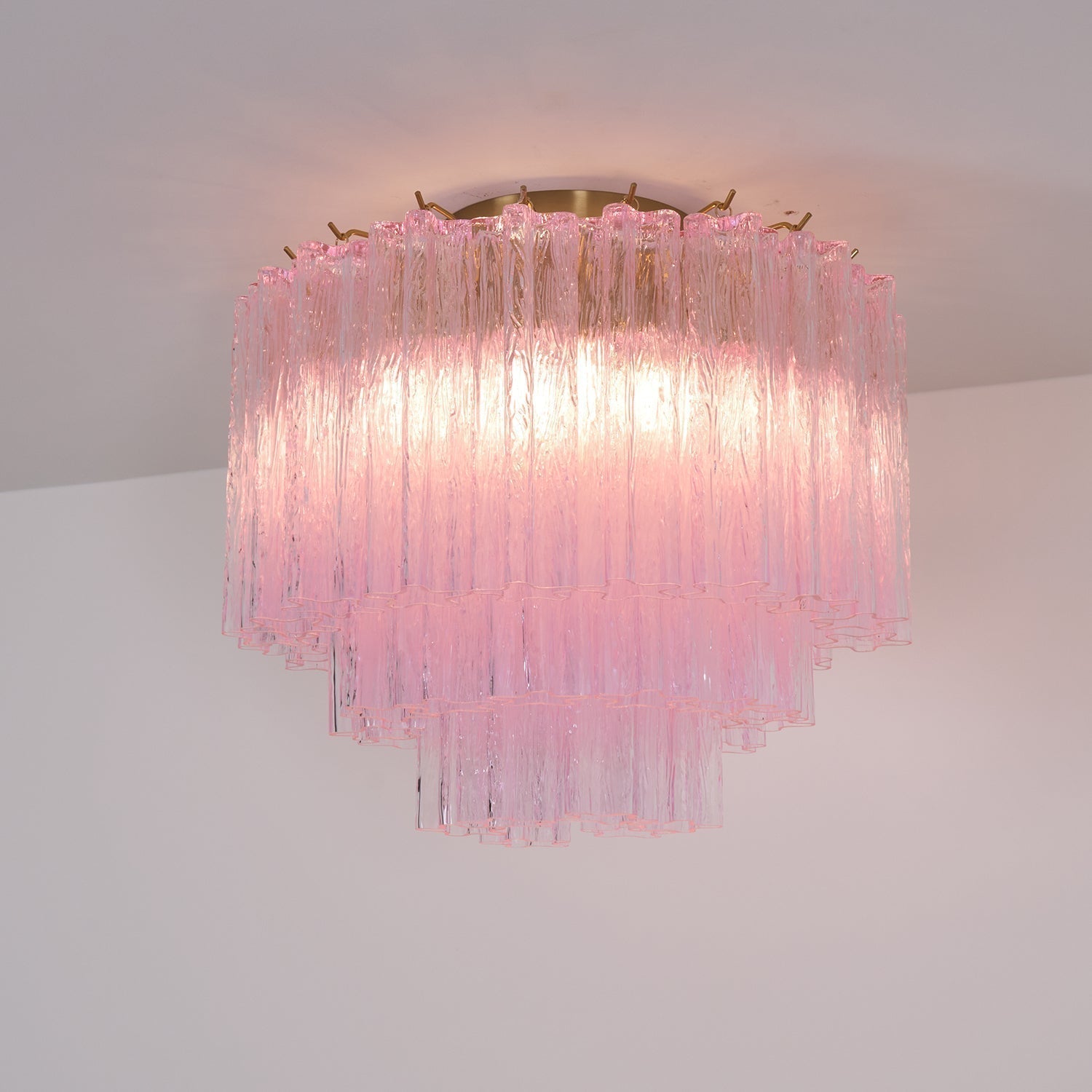 Luxury Pink Murano Glass Ceiling Light Fixture for Living Room Dining Room Bedroom