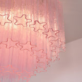 Luxury Pink Murano Glass Ceiling Light Fixture for Living Room Dining Room Bedroom