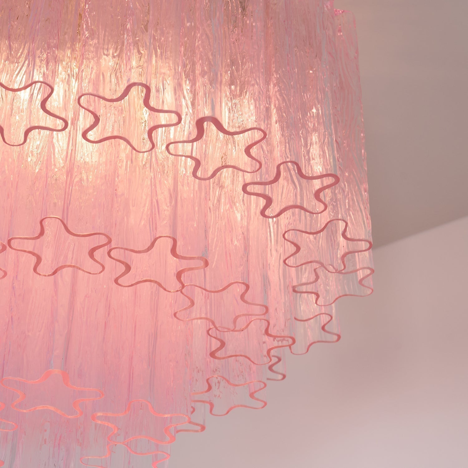Luxury Pink Murano Glass Ceiling Light Fixture for Living Room Dining Room Bedroom