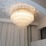 Luxury Pink Murano Glass Ceiling Light Fixture for Living Room Dining Room Bedroom