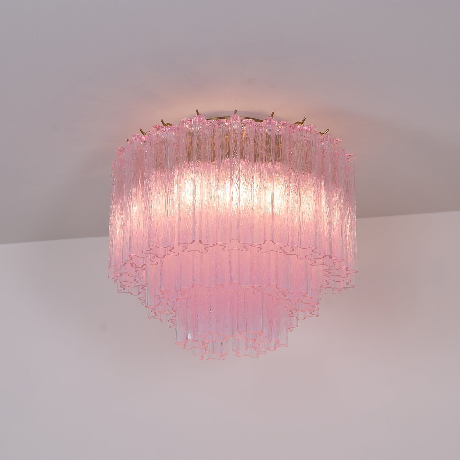 Luxury Pink Murano Glass Ceiling Light Fixture for Living Room Dining Room Bedroom