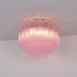 Luxury Pink Murano Glass Ceiling Light Fixture for Living Room Dining Room Bedroom