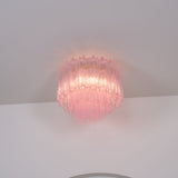 Luxury Pink Murano Glass Ceiling Light Fixture for Living Room Dining Room Bedroom