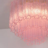 Luxury Pink Murano Glass Ceiling Light Fixture for Living Room Dining Room Bedroom