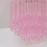 Luxury Pink Murano Glass Ceiling Light Fixture for Living Room Dining Room Bedroom