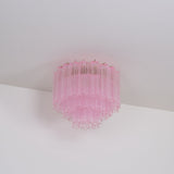Luxury Pink Murano Glass Ceiling Light Fixture for Living Room Dining Room Bedroom