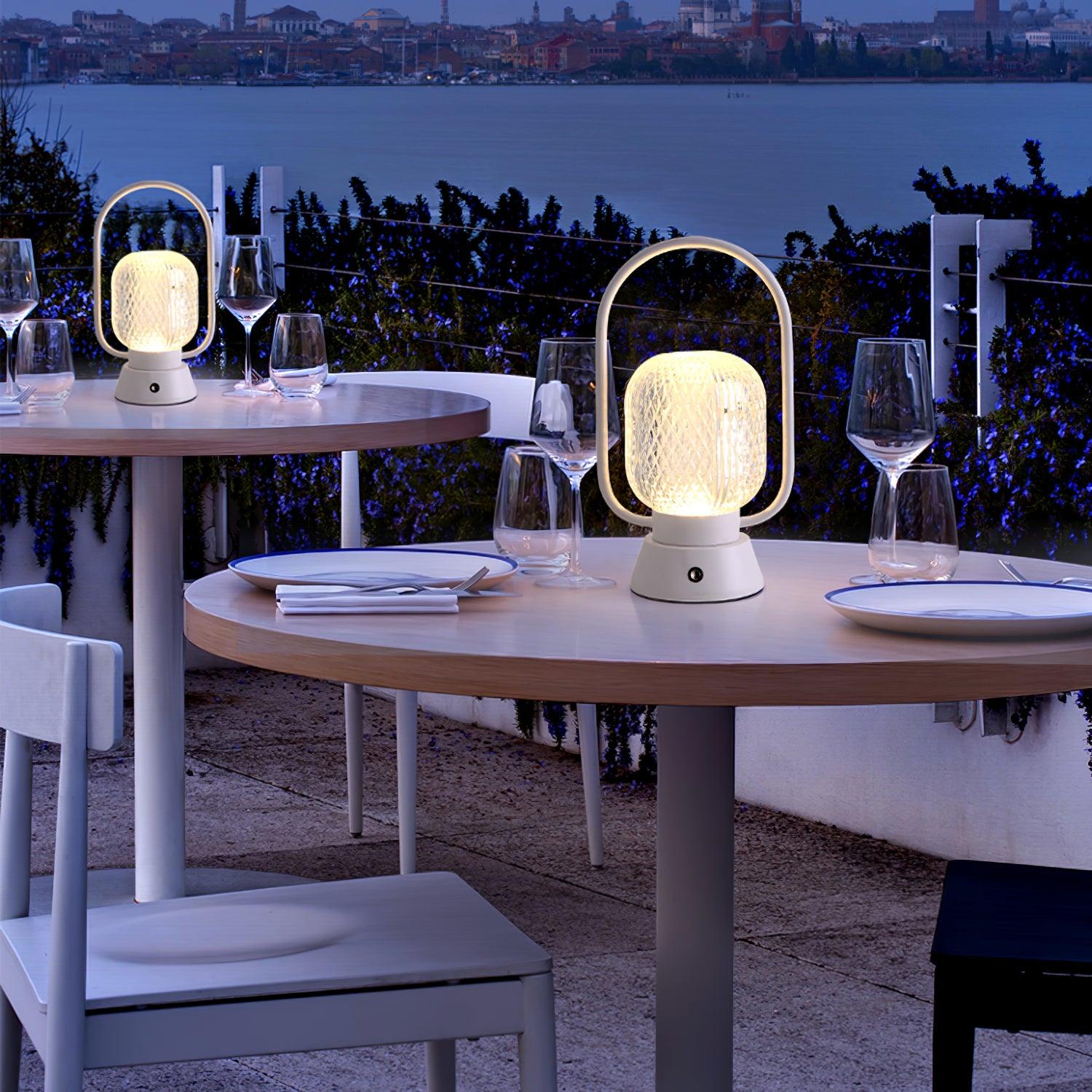 Portable Muse Cordless Table Lamp with Rechargeable Battery and Carry Handle for Indoor Use