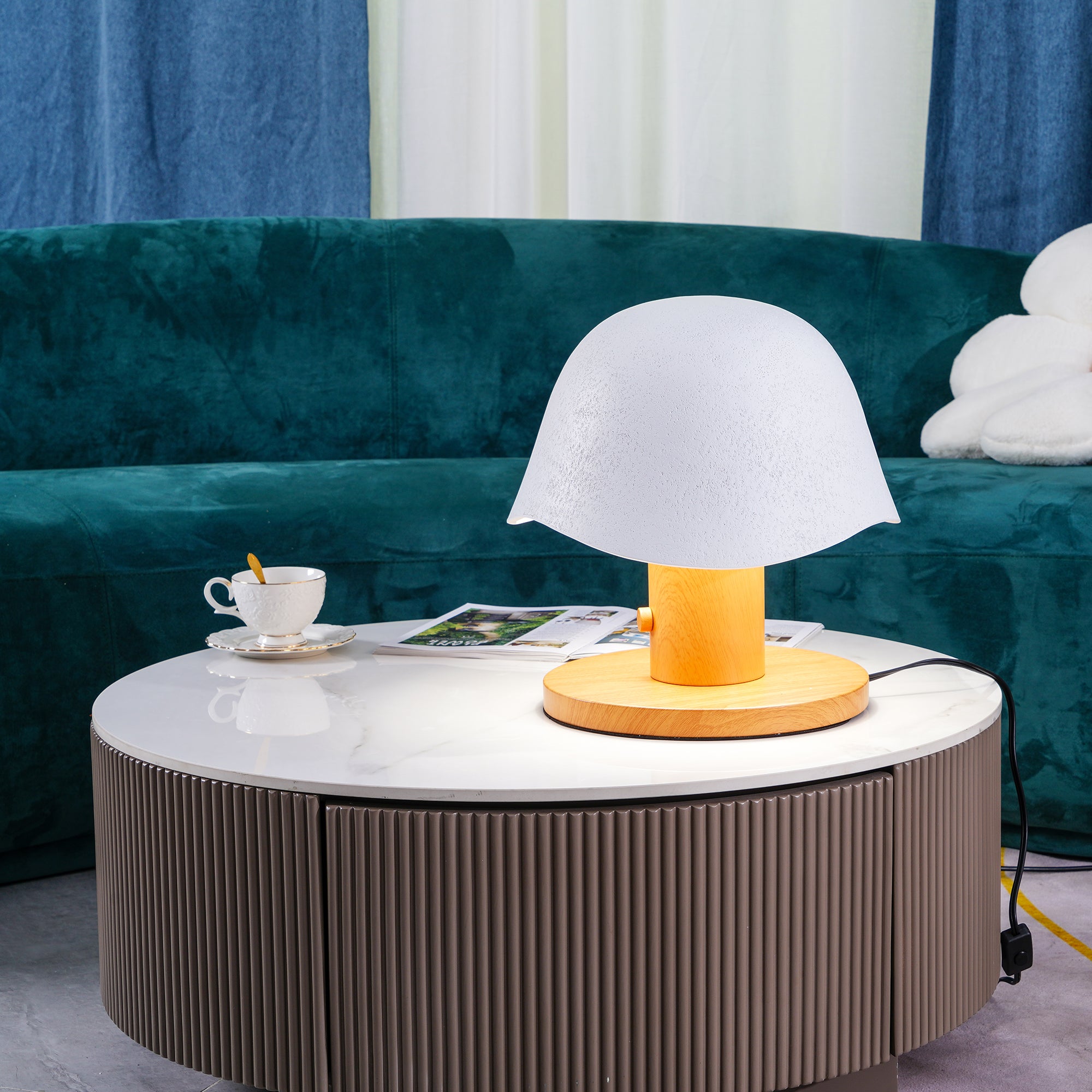 Modern Mushroom Silhouette Bedside Table Lamp for Living Room and Bedroom Decor