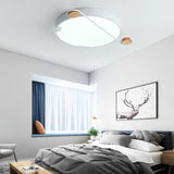 Creative Musical Note Design Round Ceiling Lamp with Wood and Metal Accents