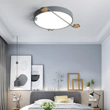 Creative Musical Note Design Round Ceiling Lamp with Wood and Metal Accents