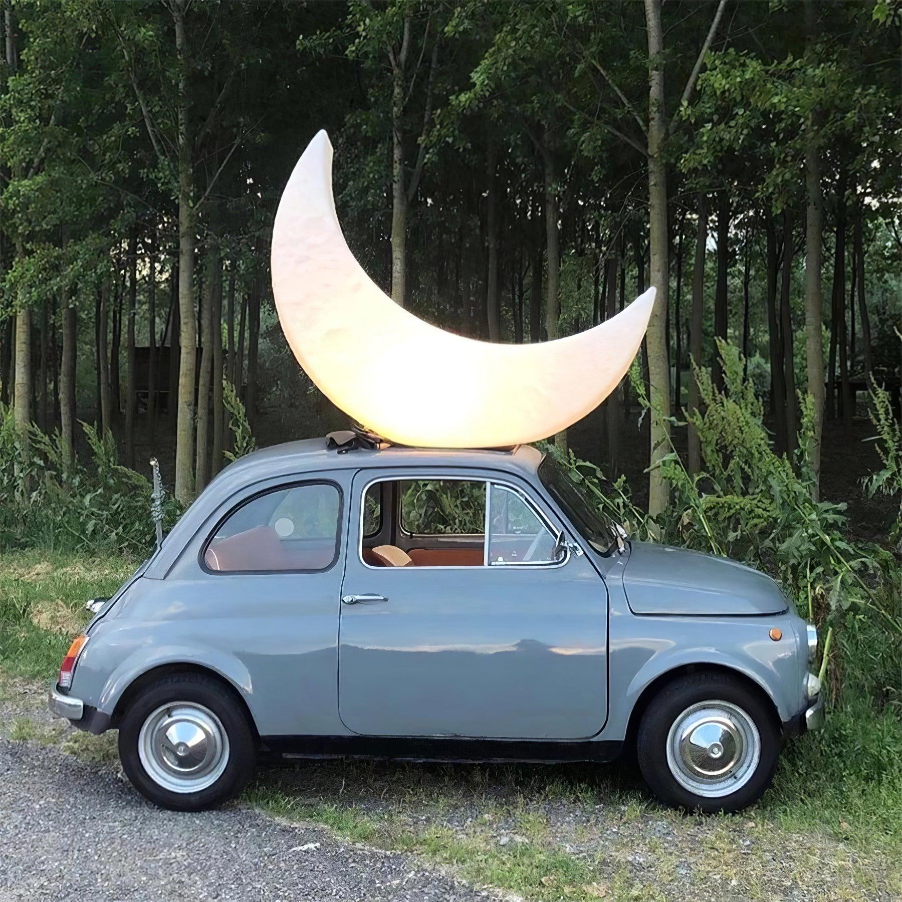 Large Moon Shaped Artistic Standing Floor Lamp for Serene Home Ambiance