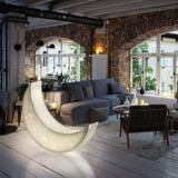 Large Moon Shaped Artistic Standing Floor Lamp for Serene Home Ambiance