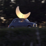 Large Moon Shaped Artistic Standing Floor Lamp for Serene Home Ambiance