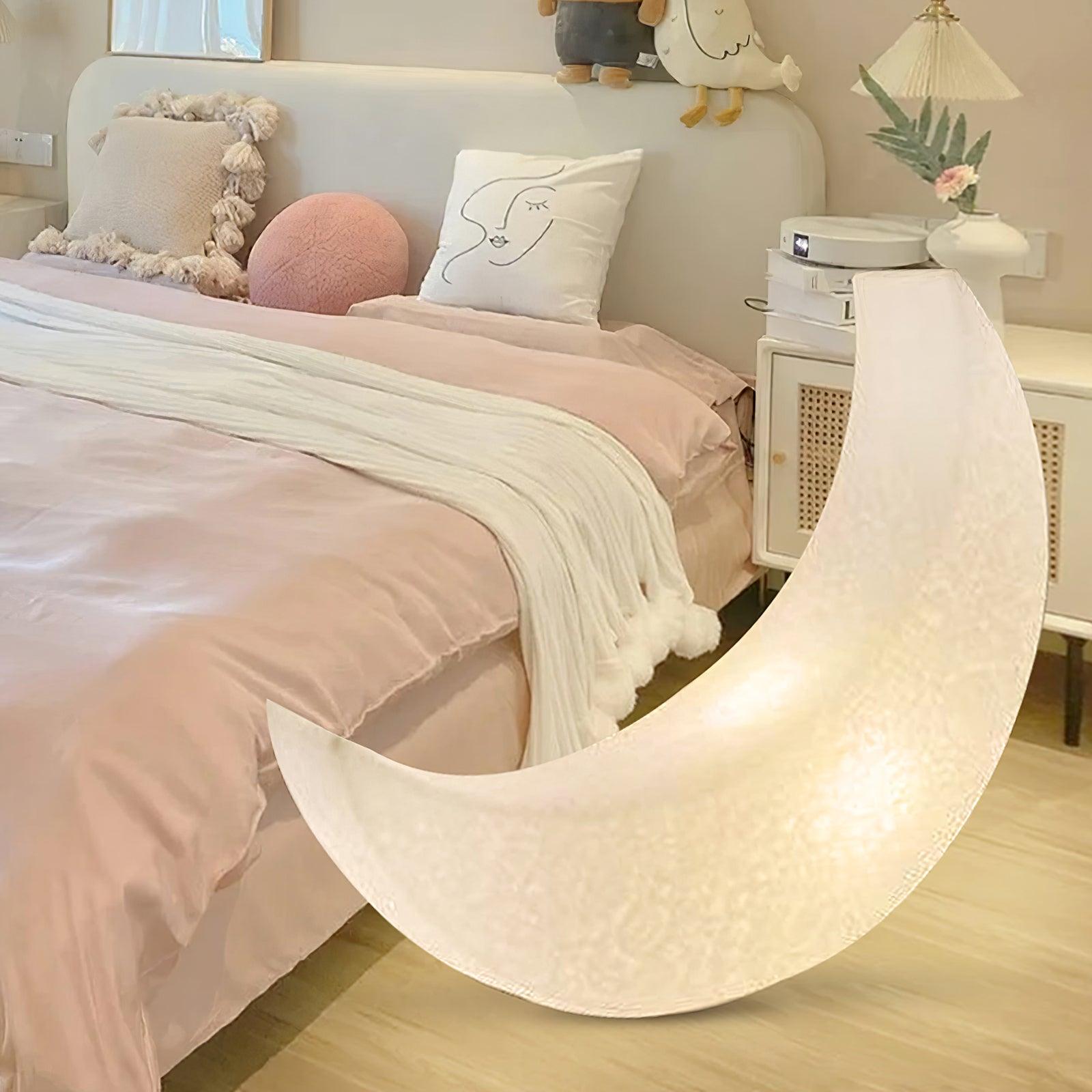 Large Moon Shaped Artistic Standing Floor Lamp for Serene Home Ambiance