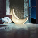Large Moon Shaped Artistic Standing Floor Lamp for Serene Home Ambiance