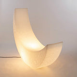 Large Moon Shaped Artistic Standing Floor Lamp for Serene Home Ambiance
