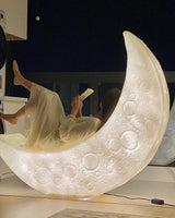 Large Moon Shaped Artistic Standing Floor Lamp for Serene Home Ambiance