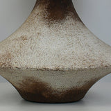 Rustic Weathered Ceramic Table Lamp with Beige Fabric Shade for Bedroom and Living Room