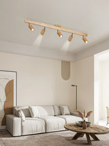 Modern Adjustable Natural Wood Beam Ceiling Spotlight LED Track Lighting