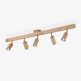Modern Adjustable Natural Wood Beam Ceiling Spotlight LED Track Lighting