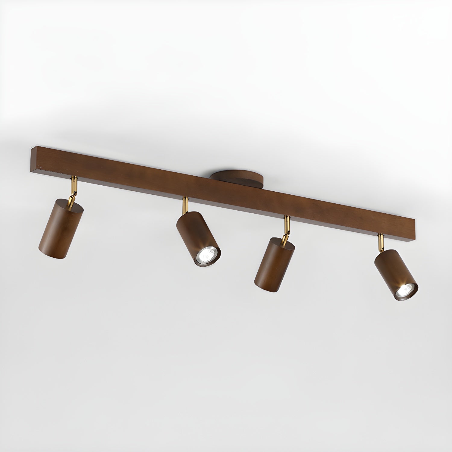 Modern Adjustable Natural Wood Beam Ceiling Spotlight LED Track Lighting