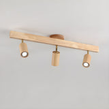 Modern Adjustable Natural Wood Beam Ceiling Spotlight LED Track Lighting