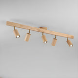 Modern Adjustable Natural Wood Beam Ceiling Spotlight LED Track Lighting
