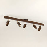 Modern Adjustable Natural Wood Beam Ceiling Spotlight LED Track Lighting