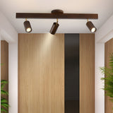 Modern Adjustable Natural Wood Beam Ceiling Spotlight LED Track Lighting
