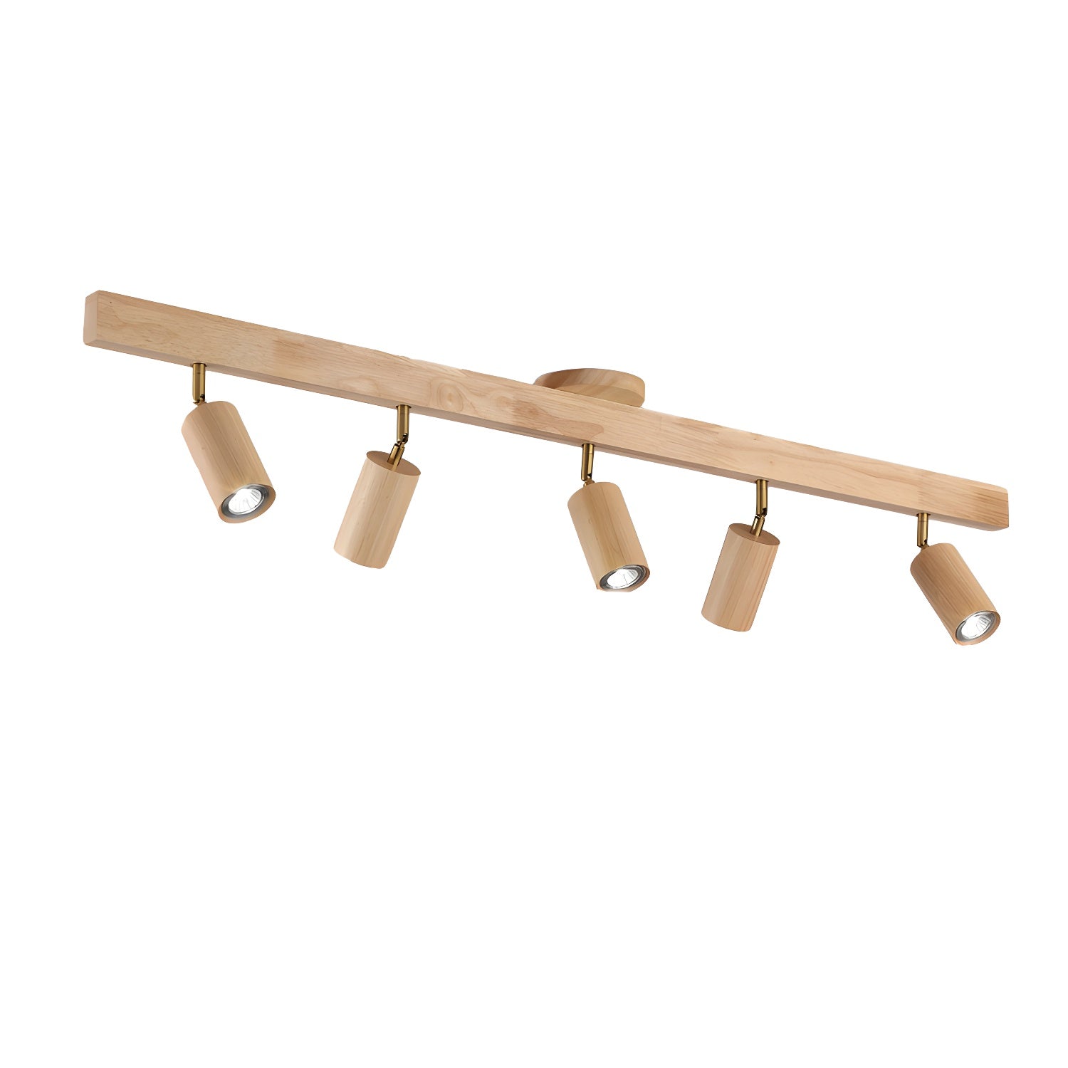 Modern Adjustable Natural Wood Beam Ceiling Spotlight LED Track Lighting