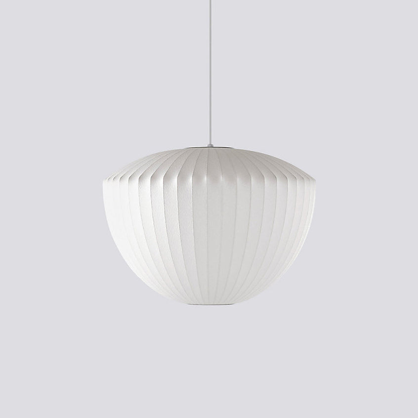 Modern Bubble Mulberry Silk Pendant Light Geometric Mid Century Minimalist Hanging Lamp for Living Room