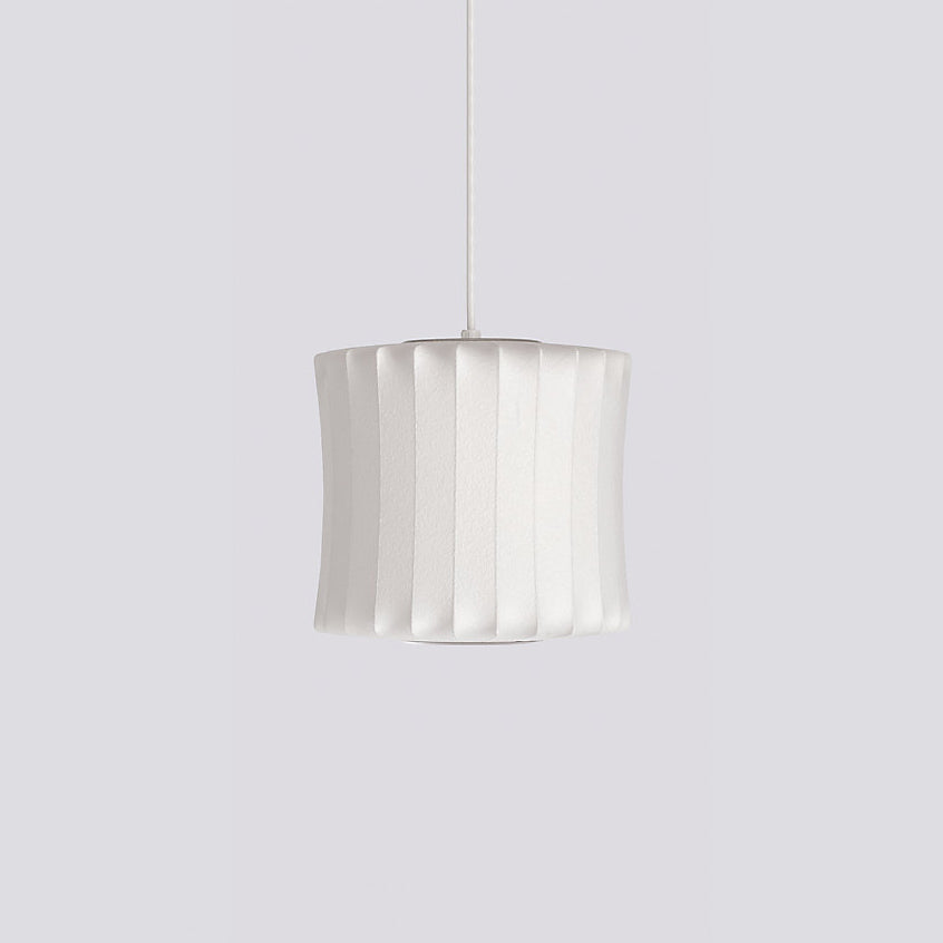 Modern Bubble Mulberry Silk Pendant Light Geometric Mid Century Minimalist Hanging Lamp for Living Room