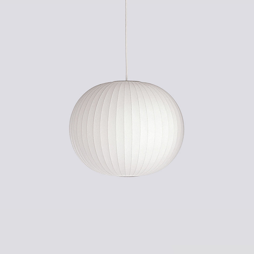 Modern Bubble Mulberry Silk Pendant Light Geometric Mid Century Minimalist Hanging Lamp for Living Room